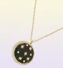 Gold Gül Altın Kaplama Yıldız Signet Kolye CZ Moon Star Graveed Kaplama Geometrik Klasik Kadın Kolyeleri8545614