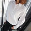 Damesblouses Dame Wit shirt met lange mouwen Professionele formele werkkleding Interview Katoenen top Herfststijl Temperament Dames