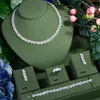 4PCS romantyczny błyszczący sześcienne cyrkonia nigeryjska luksus Symulowany Pearl Bridal Wedding Party Biżuteria do narzeczonych N-134 240202