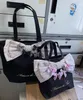 Japansk söt rutig bowknot dekorativ hängande tillbehör lolita stil kvinnliga studenter väska charms modekedjeväska hänge 240122