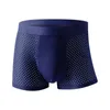Underpants Man Ice Silk Mesh Breathable Boxer Briefs Elastic High Waist Loose Oversize Solid Color Comfortable Sexy Underwear