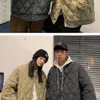 Diamant Plaid Baumwolle Jacke Männer der 2023 Winter Neue Paar Baseball Baumwolle Jacke Oversize Jacke Verdickte Koreanische Baumwolle Jacke