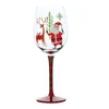 Wine Glasses 1 Piece 445ml Christmas Cup Crystal Hand Painted Goblet For Home Party Bar Restaurant Gifts