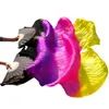 Stage Wear High Quality Silk Belly Dance Fans Handmade Dyed Dancing Left Right Black Purple Rose Red Yellow 180 90 Cm