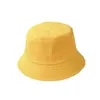 Bérets coréen adulte été pliable chapeau de seau couleur unie hip hop large bord plage protection UV rond haut crème solaire casquette de pêcheur