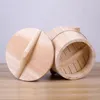 Plates Kitchen Tool Portable Natural Wooden Steaming Rice Bucket With Lid Steamed Barrel Canteen Restaurant Steamer