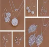 Nouveauté mode mixte femmes ensemble de bijoux 925 argent collier amp boucles d'oreilles 10setlot9718698