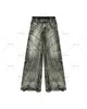 Y2K gland jean hommes noir gris lavé Style gothique rue tendance adolescent vêtements rétro ample jambe large pantalon 240127