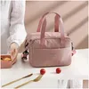 Storage Bags Lunch Box Bag Womens Thermal Insated Tote Cooler Handbag Waterproof Bento Pouch Office Food Shoder For Work Drop Delivery Otuj2