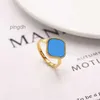 Designer Ring Van Clover Ring Cleef Four Leaf Clover Ring Van Clover Gold Ring Love Rings Luxury Jewely Woman Plated 18k Gold med Shell White Flower Ring Wedding Ring