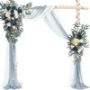 装飾的な花Yan Wedding Arch and Drape Kit blue人工花柄のdiy bohoアーバー背景式の飾り