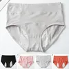 Calcinha feminina cintura alta anti-vazamento menstrual para mulher macio respirável período roupa interior com umidade-wicking