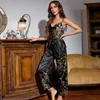 Women's Two Piece Pants Women Satin Pajama Sets Camisole+Pants 2Pcs Suits Fashion Printed Summer Ice Silk Sleepwear Comfortable Casual Home Clothes YQ240214