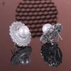 Boucles d'oreilles à clous pour femmes, simples et élégantes, perles incrustées à la main, pierres précieuses, robe assortie, pour petite amie