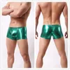 Slip Mutandine Intimo sexy in pelle Pu per uomo Lingerie Boxer Breve simulazione Custodia rigonfia Pantaloncini maschili gay YQ240215