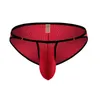 Underpants Sexy Men's Thongs Homme Bikini Slip Sheer Mesh Underwear Bulge Pouch Comfortable Seamless Man Briefs