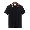 Męskie koszulki designerskie paski bawełniane koszulka polo t koszulka wąż polo pszczoła kwiecista haft męski High Street Fashion Horse Polo T-shirt