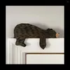 Party Decoration Wood Bear Door Topper Decor Cute Corner Sculpture i din konststaty