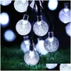 Decorações de Natal 6m Solar Powered LED String Light 30leds Globo de Cristal Lâmpada em Forma de Bolha Luzes de Fadas À Prova D 'Água Jardim Gota de Otwm4