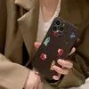 iPhone 15 Pro Max Designer Graffiti Phone Case for Apple 14 13 12 11 Luxury PU Leather Bumper-included Full-body Floral Print Back Cover Coque Fundas Brown Big Flower Kid