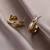 Stud Earrings Knotted Earring Twist Cross Fashion Distortion Interweave Metal Semicircle Geometric For Women Jewelry Gifts