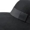 Kvinnor 16 cm stor brett brim ull filt hatt chic floppy varm vinter trilby band bowknot kyrkklänning bröllop fedora jazz 240130