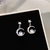 Dangle Earrings Personality Zircon Moon Astronaut Pendant for Women Korean Fashion Kide Cute Moonstone Drop Earingカジュアルジュエリーギフト