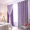 Tenda Tende oscuranti a forma di stella bling vuota per soggiorno, camera da letto, pizzo, bambini, a due piani, con occhiello antico, decorazione domestica