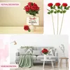 100 Pieces Artificial Roses Flowers Fake Silk Bouquet for Table Centerpiece Vases Wedding Party Decor 240127