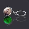 Keychains Luminous Dog Double-Sided Glass Ball Keychain Cute Animal Key Chain Erhafadou Labrador Decorative Pendant CHARM