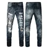 Designer jeans män linne byxor hiphop jeans orolig rippad cyklist smal fit motorcykel denim för män 28-40