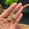 Boucles d'oreilles pendantes en perles pour femmes, Talismans, amulette de luxe, bijoux chinois naturels de styliste, pierres précieuses blanches, argent 925