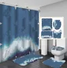 Classic Letter Printed Shower Curtains Designer Print Bathroom Curtain Home Toilet Er Mat Bath Supplies Top