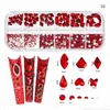 Décorations d'art d'ongle rouge 12 Gird Box Mix Taille AB / Colorf Strass Flatback Crystal Diamond Gems 3D Glitter Luxueux R01 Drop Delive OTPSC