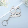 Super Cute Designers Cat Window Breaker Double Finger Buckle Self Defense levererar Little Eye Tiger Keychain S0S2