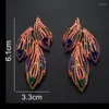 Stud Earrings SUGO 2024 Summer Fashion Personality Wing Shape Micro-set Zircon For Noble Ladies Private Party Dazzling Gift