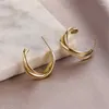 Stud Earrings Knotted Earring Twist Cross Fashion Distortion Interweave Metal Semicircle Geometric For Women Jewelry Gifts