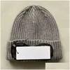 Beanie/Skull Caps Designer Twee Lens Bril Goggles Mutsen Heren Gebreide Mutsen Skl Caps Outdoor Dames Unie Winter Beanie Zwart Grijs Bonn Dhx4A