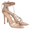 Sandalias de verano zapatos de mujer modernos puntiagudos tacones altos correa de tobillo banda estrecha stiletto transparente PVC Sandalias de Mujer