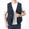 14 bolsos verão homens eua tático caminhadas pesca colete mens pographer colete malha carga sem mangas jaqueta ferramenta colete 7xl 240125