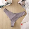 Women's Panties FINETOO Cotton G-String For Women V Wasit Lingerie Solid Color Thongs M-XL Breathable Underwear Girls Intimates