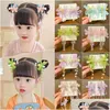 Hårtillbehör Vintage Chinese Organza Ribbon Bow Tassel Hairpins Hairgrips Farterfly Flower Clips for Girls Han Fu Pins Drop Delive Otsrq