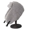 Berretti Donna Bomber Cappello Pilota Trooper Cap Uomo Finto Cashmere Russo Ushanka Paraorecchie Berretti caldi Cappelli da sci invernali da neve