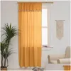 Rideaux Rideaux Coton Lin Américain Solide Plaid Accueil Fenêtre Glands Blackout Valance Pour Les Rideaux De Chambre De Luxe Salon Drop Otqv0