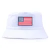 Хлопковые складные панамские шляпы Gorra, женские с плоским верхом, рыбацкая шапка с вышитым флагом США, шляпа-ведро унисекс, уличная кепка с козырьком