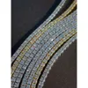 Hoge kwaliteit hiphop 5Ct F kleur 40 cm Iced Out Diamond gouden tennisketting