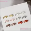 Nail Art Decorations 5Pcs 3D Metal Bowknot Bow Deco Charm Rhinestones Simplicity Decor Parts Diy Manicure Accessories Jewelry Drop Del Otq8S