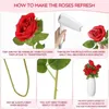 100 Pieces Artificial Roses Flowers Fake Silk Bouquet for Table Centerpiece Vases Wedding Party Decor 240127