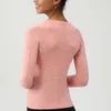 Lu Yoga Align Mesh Long Women Sleeve Tシャツスポーティートップフィットネス服Femme Round NeckSlimフィッティングワークアウトスウェットシャツレモンLLジョガーヨガ-08 2024