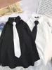 JMPRS blanc femmes chemises mode JK Preppy Style à manches longues hauts automne japon filles Harajuku boutonné chemise noire 240202